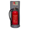 ultrafire economy fire extinguisher stand single grey shown from front with a red fire extinguisher labelled P50-FOAM