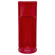 Front view of a single red UltraFire economy fire extinguisher stand showing a simple upright design