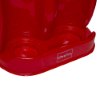 Close-up of the bottom of the ultrafire economy fire extinguisher stand double red showing the base and label
