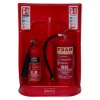 ultrafire economy fire extinguisher stand double red showing front with two red extinguishers and extinguishers sign B