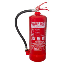 a front view of the red 6ltr water mist fire extinguisher