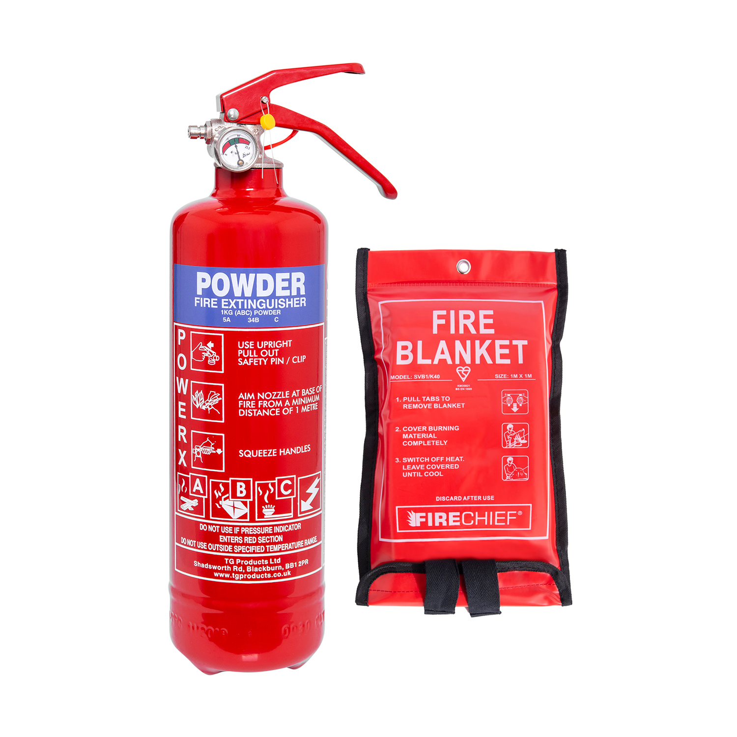 1kg Powder Fire Extinguisher and Fire Blanket Offer