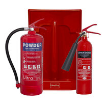 2kg CO2 Extinguisher, 6kg Powder Extinguisher + Double Stand Special Offer